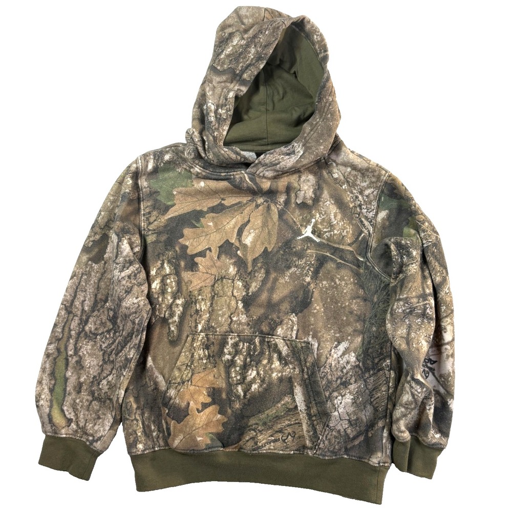Jordan Jumpman Hoodie Boys 8-10 Brown Realtree Camo Fleece Pullover Sweatshirt